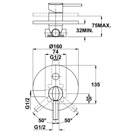 Смеситель для душа Teka ARES 232411200