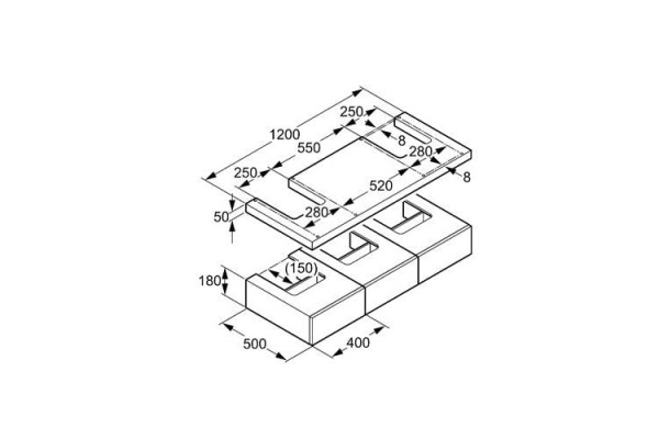 Комбинация с выдвижными ящиками Kludi Esprit 56S1264