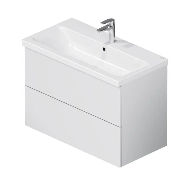 Тумба с раковиной 80 см Am.Pm Gem M90-FHX0802WG-WCC0802WG белый глянец