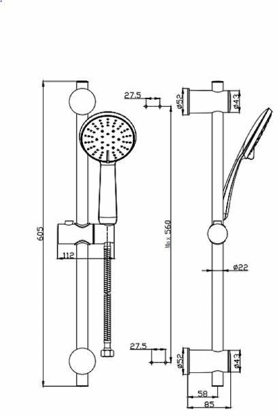 Душевой гарнитур Esko SCS855