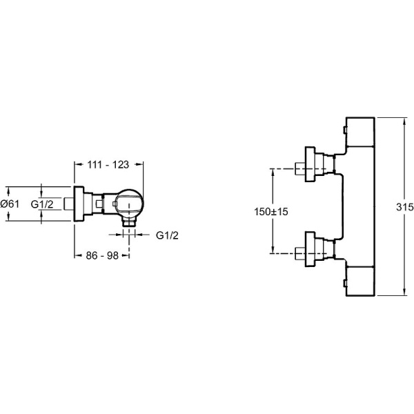 Смеситель для душа Jacob Delafon Aleo E72352-CP