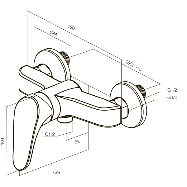 Смеситель для душа AM.PM Joy F8520000 хром