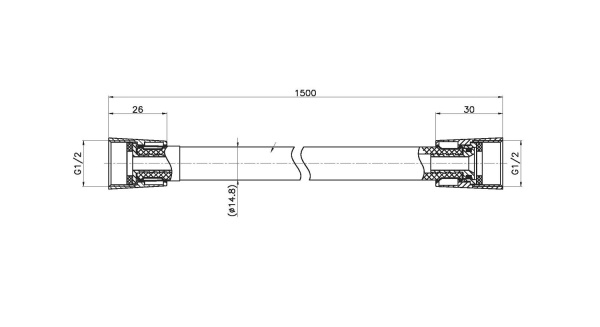 Душевой шланг Bravat, P72120BW-ENG
