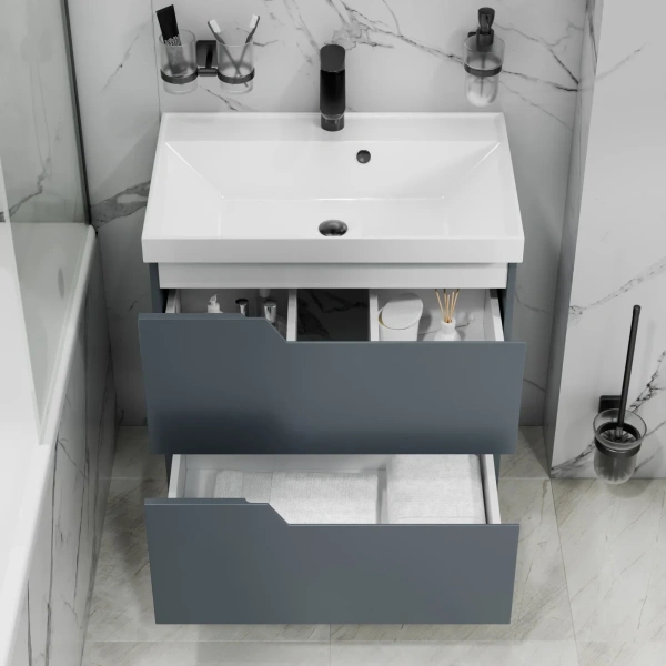 Тумба под раковину Санта Антарес 700520 графит матовый