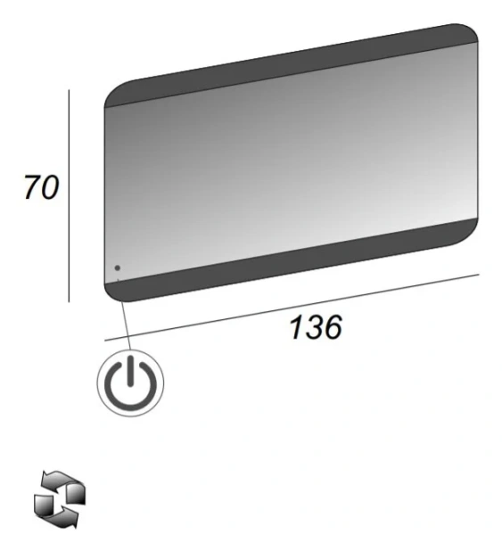 Зеркало (136х70) Cezares 45006