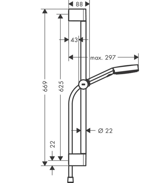 Душевой гарнитур Hansgrohe Pulsify Select 105 3jet Relaxation 24160000, хром