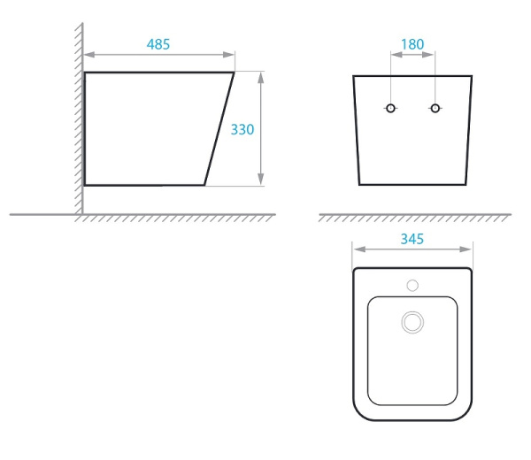 Биде подвесное Koller Pool Kvadro KR-0485-B