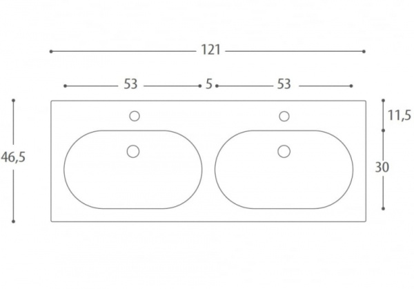 Раковина для мебели двойная Eban Pink FPLPK121-DB-B*2