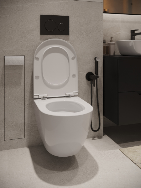 Унитаз подвесной безободковый TORNADO Agger AT12150  сиденье с микролифтом