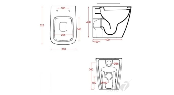 Унитаз приставной Artceram ASV002 01 00 bi без сиденья