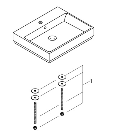 Раковина накладная (60х49) Grohe Cube Ceramic 39477 00H (3947700H)