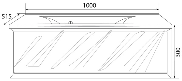 Тумба под раковину Marka One Glace 100П У73575