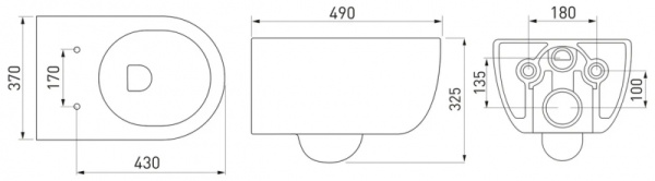 Комплект унитаза с инсталляцией Berges Wasserhaus Ego Rimless 047213