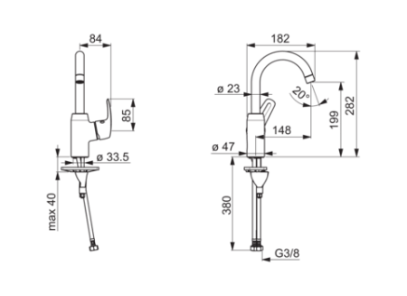 Смеситель для раковины Oras Safira 1007F