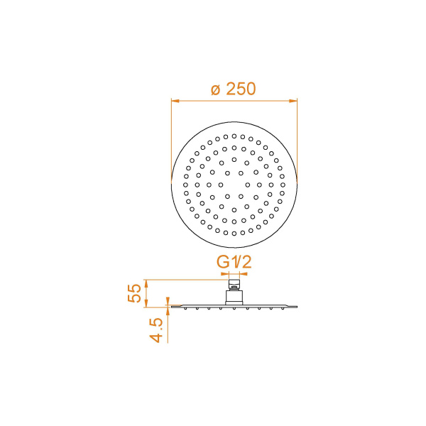 Верхний душ 3D круглый RGW SP-81-25 21148125-01 хром