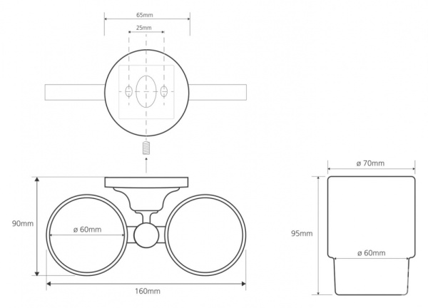 Двойной держатель зубных щеток Bemeta Retro 144310022
