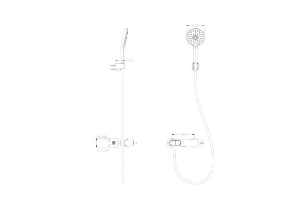 Смеситель для душа с встроенным изливом WONZON & WOGHAND MUSE Corno, хром WW-A30902-CR Смеситель для душа с встроенным изливом WONZON & WOGHAND MUSE Corno, хром WW-A30902-CR