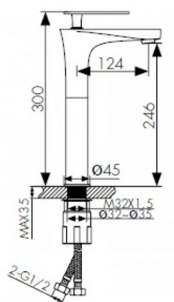 Смеситель для раковины-чаши  KAISER Star (02111)