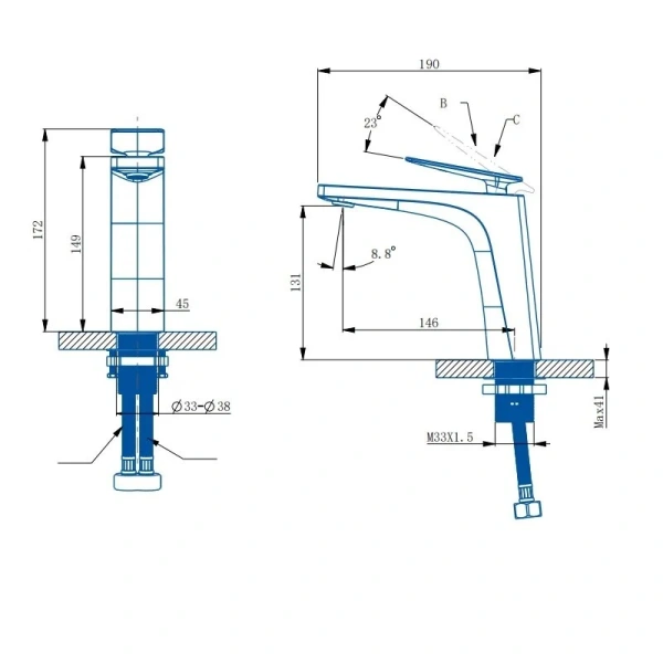Смеситель для раковины Arrow AMP11856 хром Смеситель для раковины Arrow AMP11856 хром