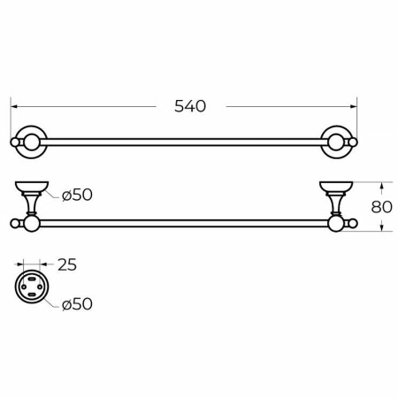 Полотенцедержатель Cezares Olimp APHRODITE-TH06-03/24-Sw