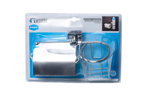 Бумагодержатель с держателем освежителя FIXSEN Kvadro FX-61309+10