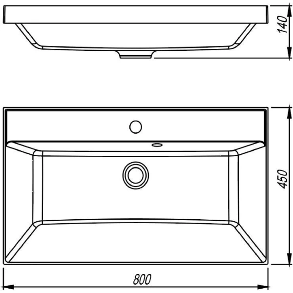 Раковина встраиваемая сверху (80х45) Style Line Asti СС-00002465 белый
