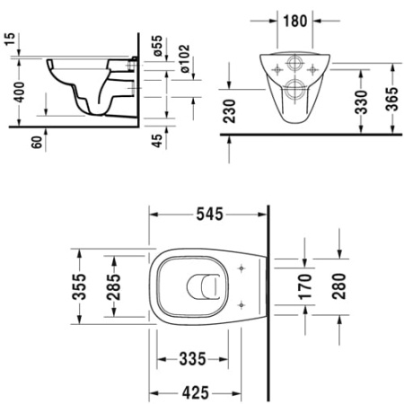 Унитаз подвесной Duravit D-code 45350900A1