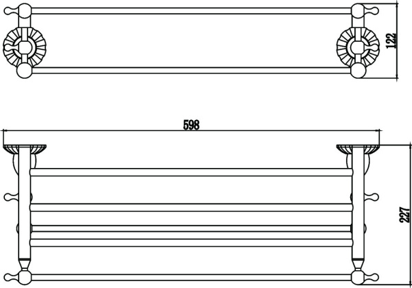 Полка для полотенец Savol 60 см S-08944C