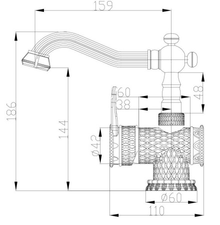 Cмеситель для раковины Zorg A 413U-BR