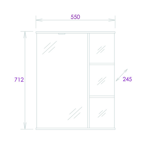 Зеркало-шкаф c подсветкой Onika Карина 55 (55x71,2) 205512
