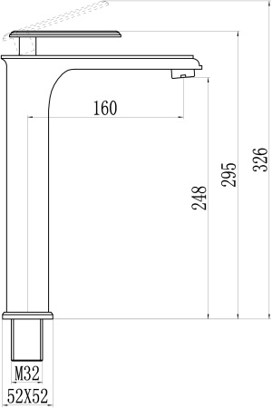 Смеситель для раковины высокий Savol S-600101TG