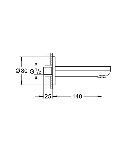 Излив для ванны Grohe BauCosmopolitan 13255 000 (13255000) хром Излив для ванны Grohe BauCosmopolitan 13255 000 (13255000) хром