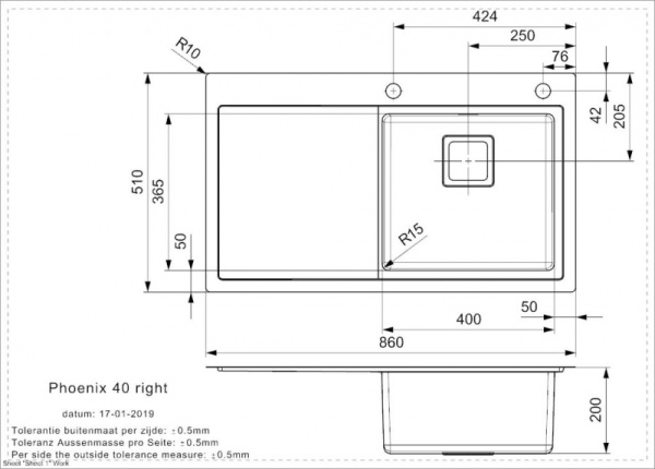 Мойка кухонная Reginox Phoenix L 40 (right) R32893