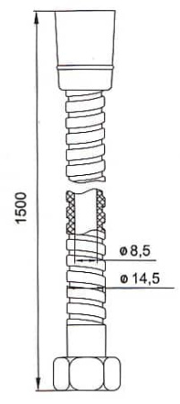 Шланг для душа нержавеющая сталь 1,5 м (A50211 1.5)