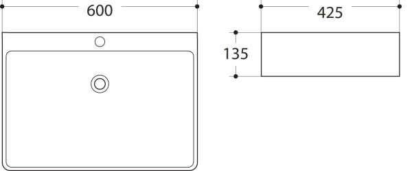Раковина керамическая накладная (60x42) Art&Max AM-78188 белый