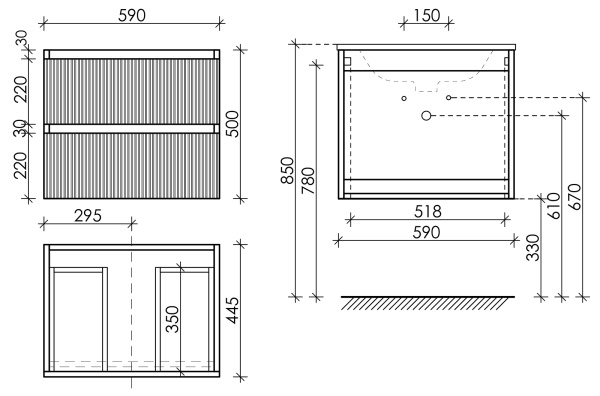 Тумба под раковину Sancos  Snob R SNR60CE Beige Soft