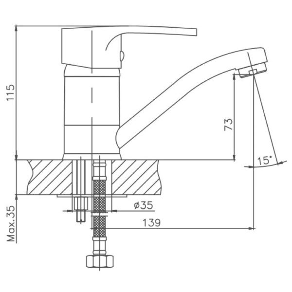 Смеситель для кухни Cron CN4565 Смеситель для кухни Cron CN4565