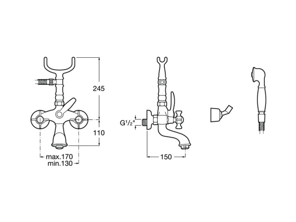 Смеситель для ванны Roca Florentina 5062221A0