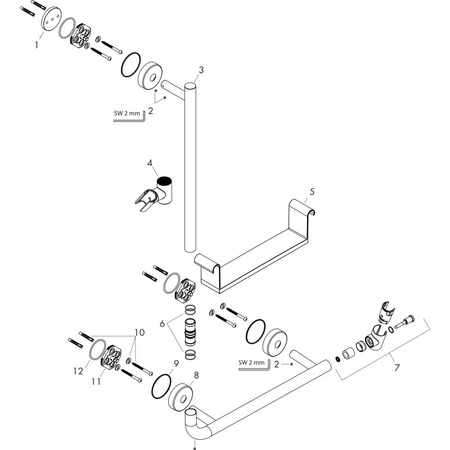 Душевая штанга Hansgrohe Unica Comfort 26403400 белый/хром