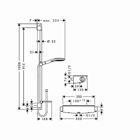 Душевой гарнитур Hansgrohe Raindance Select E 27039400