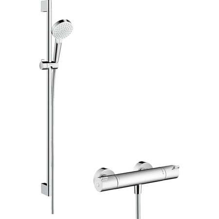 Термостат для душа с душевым гарнитуром Hansgrohe Crometta Vario/Ecostat 1001 CL 27813400 белый/хром