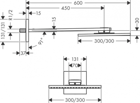 Верхний душ Axor Univ ShowerSolutions 35314000