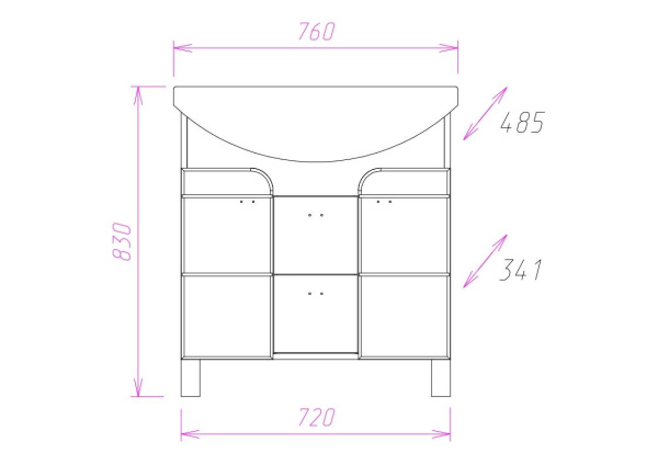 Тумба под раковину напольная Onika Стиль 75 107512