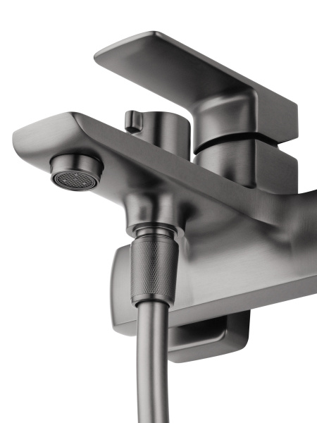 Смеситель для ванны с душем WONZON & WOGHAND EDGE, темный графит WW-88639003A-BGM