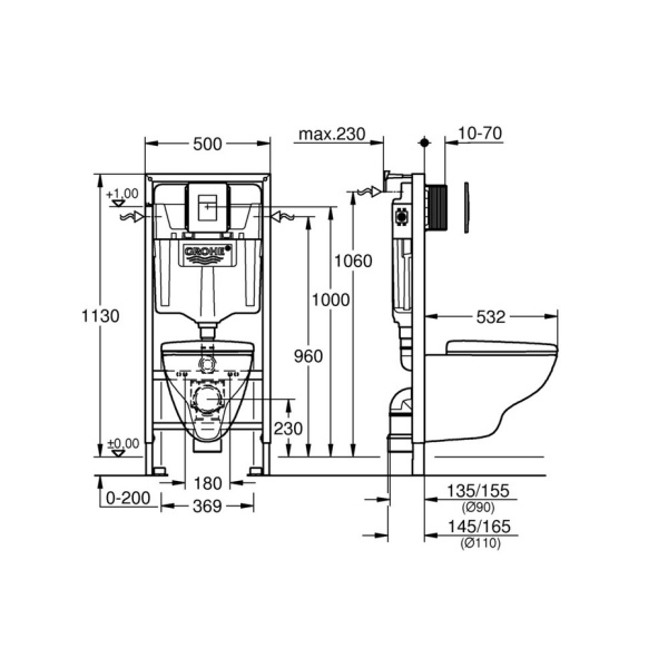 Комплект унитаз с инсталляцией 5 в 1 Grohe Solido 39467 000 (39467000)