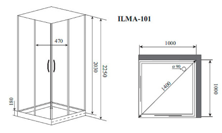 Душевая кабина (100х100) Timo Premium ILMA101