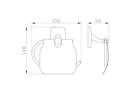 Держатель для туалетной бумаги с крышкой WONZON & WOGHAND PORTO, хром WW-1601