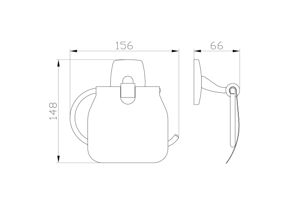 Держатель для туалетной бумаги с крышкой WONZON & WOGHAND PORTO, хром WW-1601