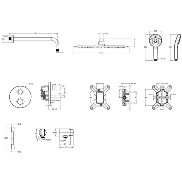 Душевой комплект Jacob Delafon Metro E38680-BL Душевой комплект Jacob Delafon Metro E38680-BL