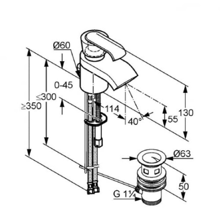 Смеситель для умывальника Kludi Joop 55024H775